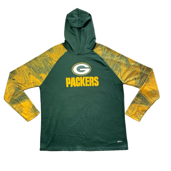 NFL Team Apparel Zubaz Green Bay Packers Long Sleeve Hoodie Green Yellow XXL - Picture 1 of 8